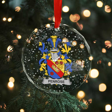 Penrose Irish Clan Christmas Glass Ornament with Coat of Arms