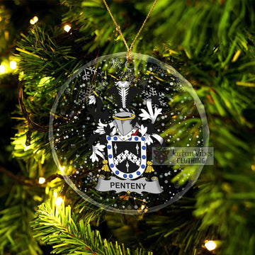 Penteny Irish Clan Christmas Glass Ornament with Coat of Arms