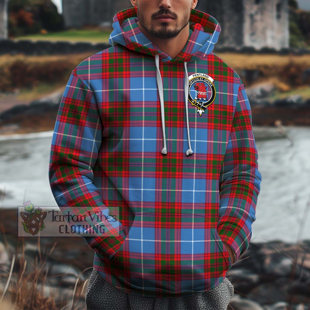 Tartan Vibes Clothing Pentland Tartan Cotton Hoodie with Family Crest