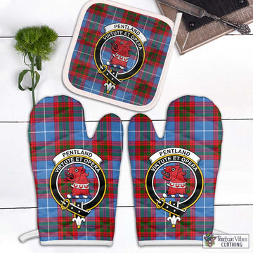 Pentland Tartan Combo Oven Mitt & Pot-Holder with Family Crest