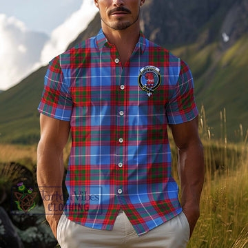 Pentland Tartan Cotton Hawaiian Shirt with Family Crest