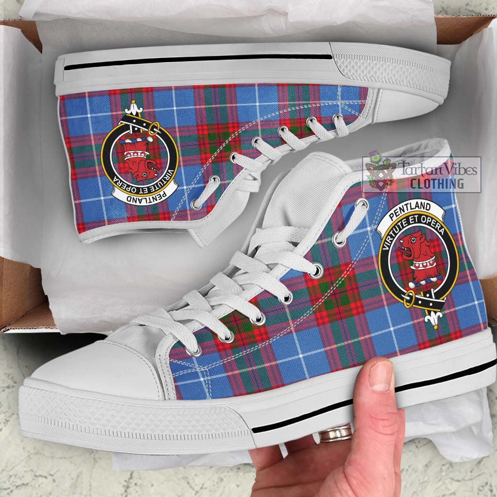 Tartan Vibes Clothing Pentland Tartan High Top Shoes with Family Crest