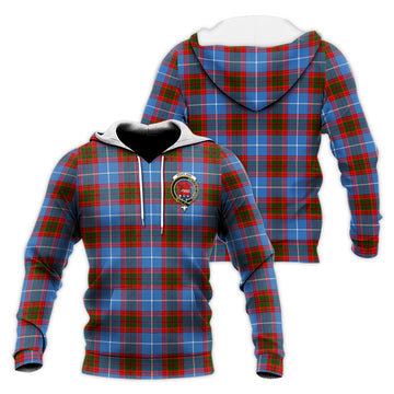 Pentland Tartan Knitted Hoodie with Family Crest