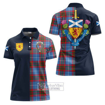 Pentland Tartan Women's Polo Shirt with Scottish Lion Royal Arm Half Style