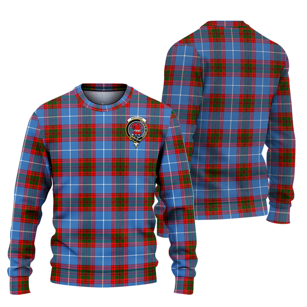 Pentland Tartan Ugly Sweater with Family Crest Unisex - Tartan Vibes Clothing
