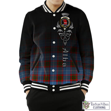 Pentland Tartan Baseball Jacket Featuring Alba Gu Brath Family Crest Celtic Inspired