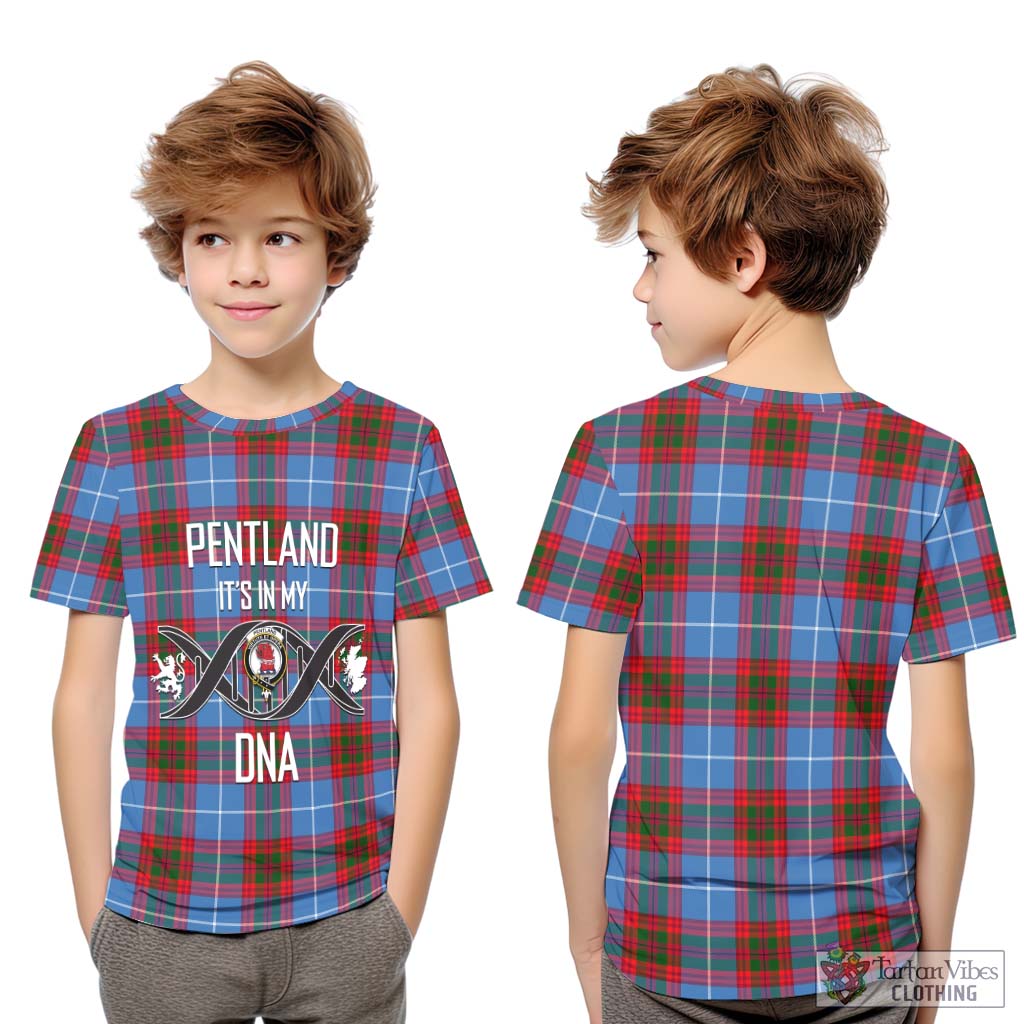 Tartan Vibes Clothing Pentland Tartan Kid T-Shirt with Family Crest DNA In Me Style