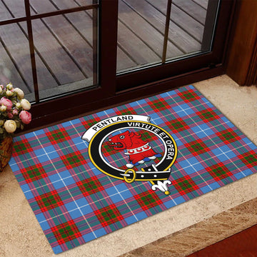 Pentland Tartan Door Mat with Family Crest