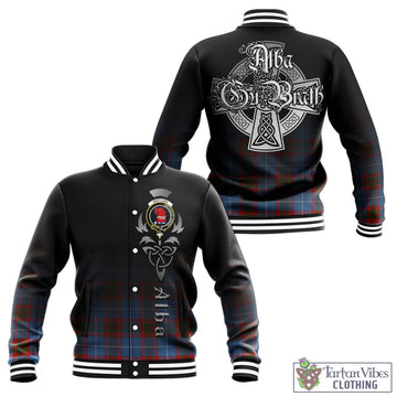 Pentland Tartan Baseball Jacket Featuring Alba Gu Brath Family Crest Celtic Inspired