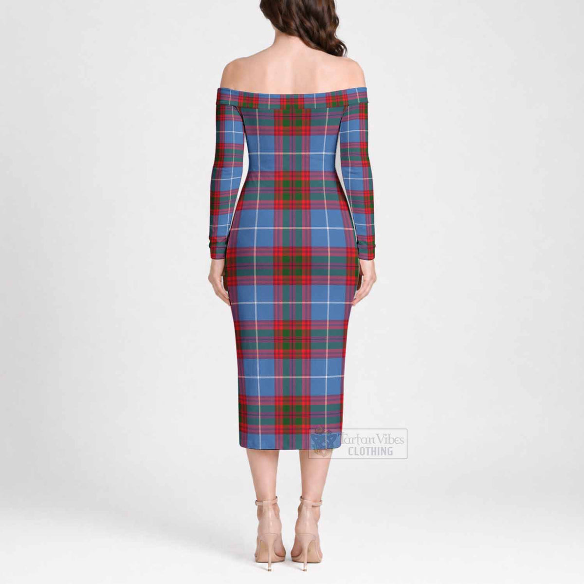 Pentland Tartan Off Shoulder Lady Dress - Tartan Vibes Clothing