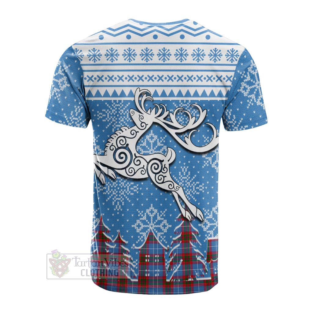 Pentland Clan Christmas Cotton T-shirt Celtic Reindeer Style - Tartan Vibes Clothing