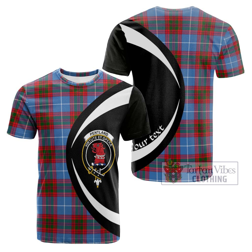 Tartan Vibes Clothing Pentland Tartan Cotton T-shirt with Family Crest Circle Style