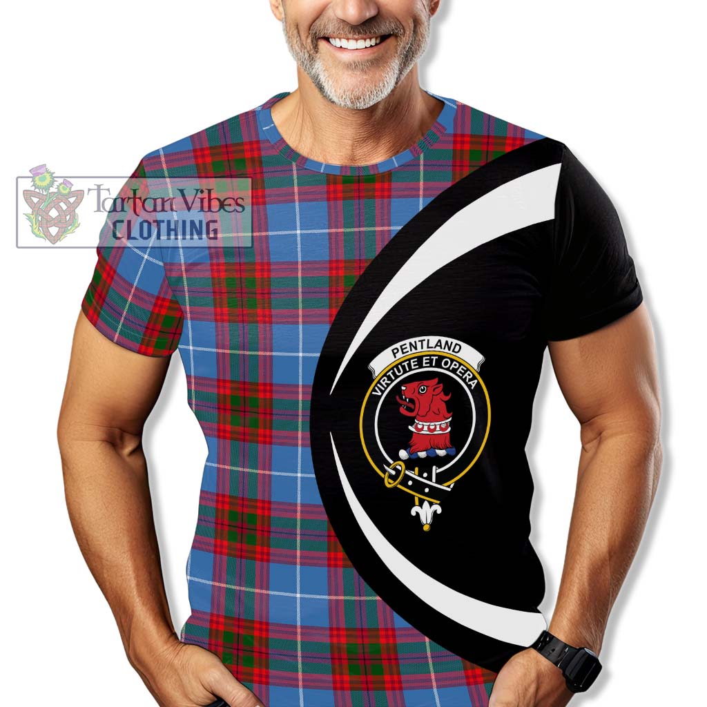 Tartan Vibes Clothing Pentland Tartan T-Shirt with Family Crest Circle Style