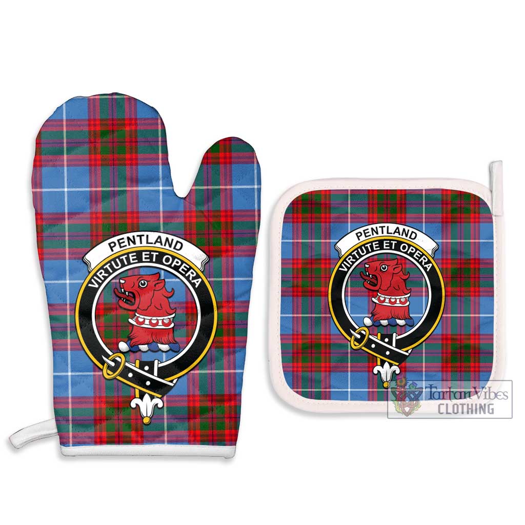 Tartan Vibes Clothing Pentland Tartan Combo Oven Mitt & Pot-Holder with Family Crest