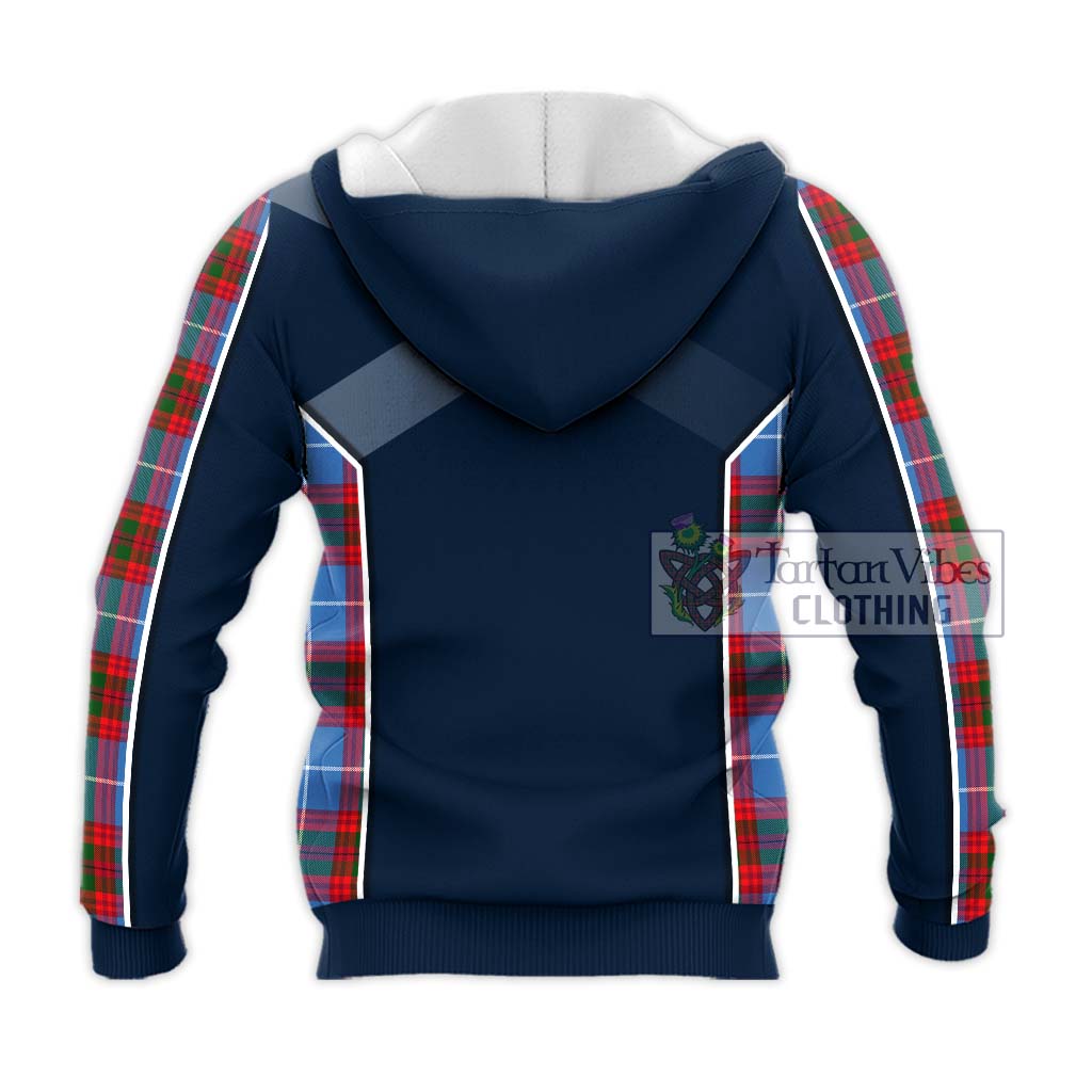 Tartan Vibes Clothing Pentland Tartan Knitted Hoodie with Family Crest and Lion Rampant Vibes Sport Style