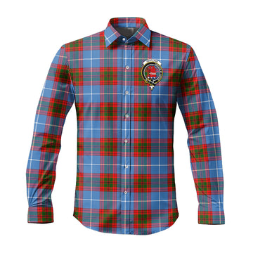 Pentland Tartan Long Sleeve Button Up Shirt with Family Crest Men's Shirt - Tartan Vibes Clothing