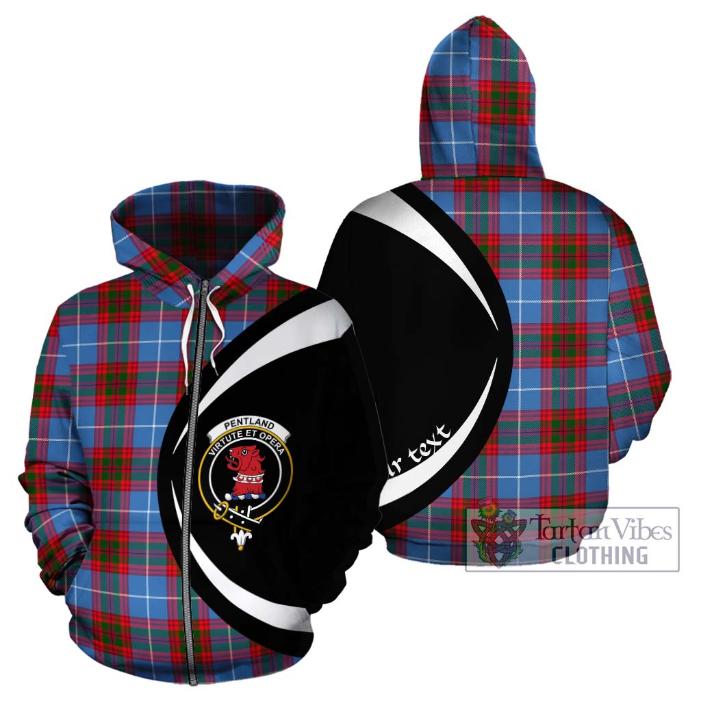 Tartan Vibes Clothing Pentland Tartan Hoodie with Family Crest Circle Style