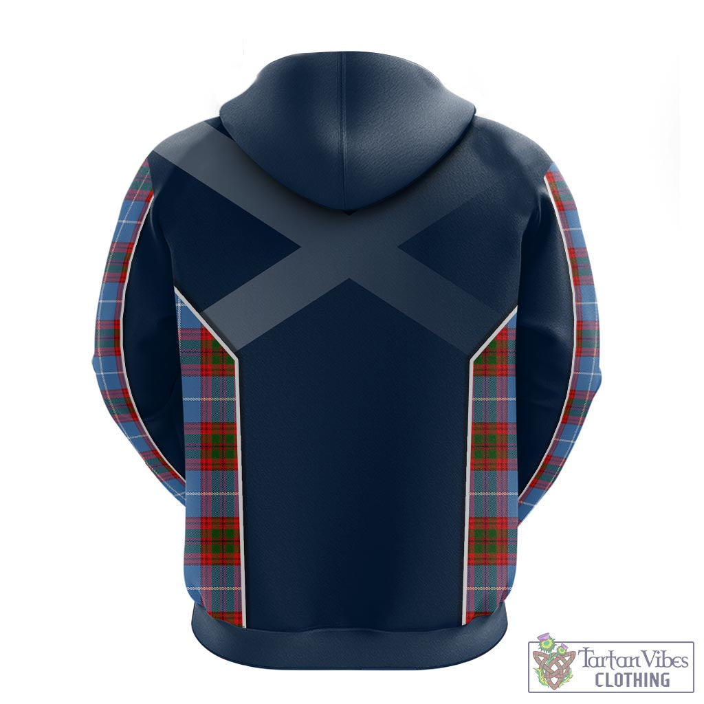 Tartan Vibes Clothing Pentland Tartan Hoodie with Family Crest and Scottish Thistle Vibes Sport Style