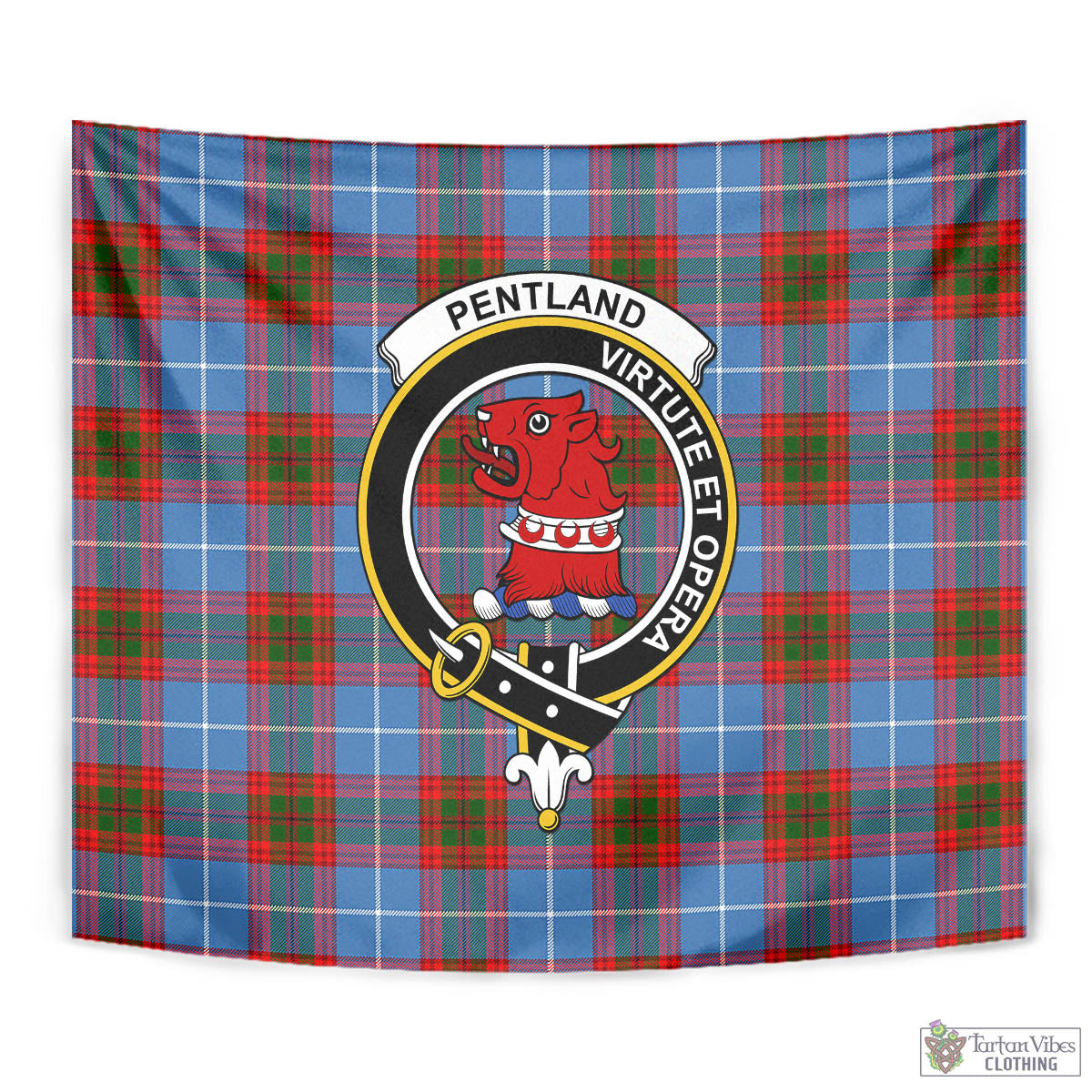 Pentland Tartan Tapestry Wall Hanging and Home Decor for Room with Family Crest - Tartan Vibes Clothing