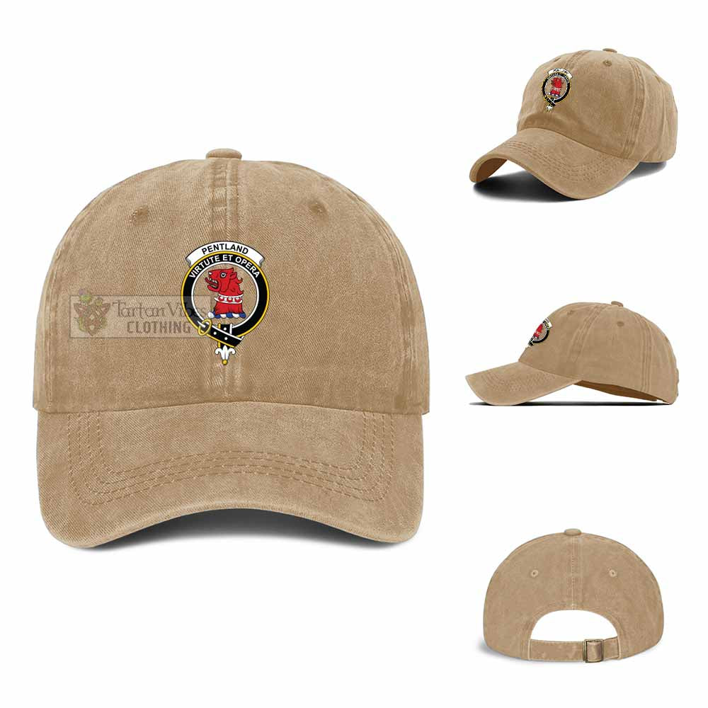 Pentland Family Crest Denim Baseball Cap - 2D-tartanvibesclothing
