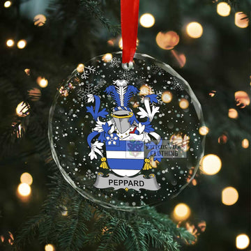 Peppard Irish Clan Christmas Glass Ornament with Coat of Arms