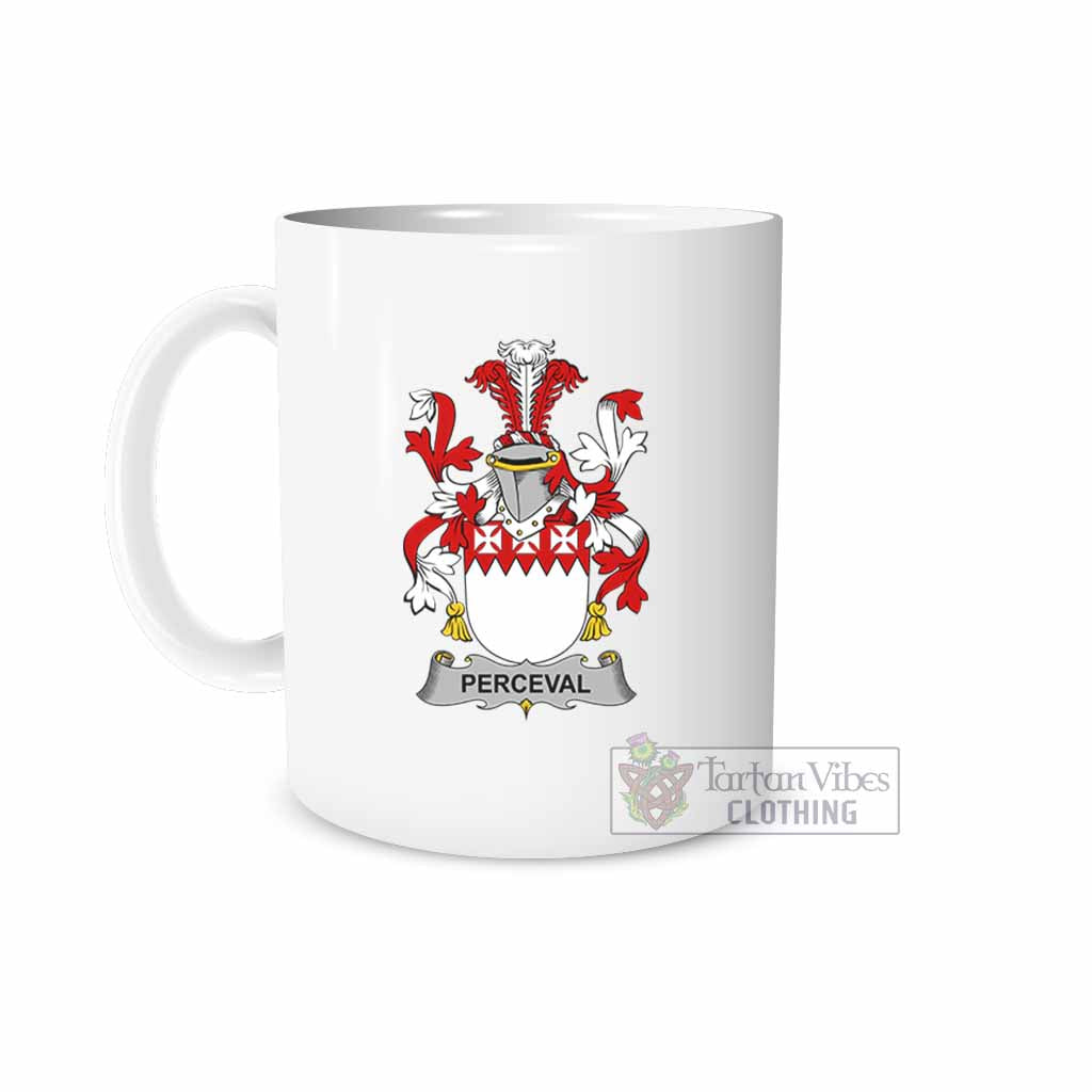 Perceval Irish Clan Coat of Arms Ceramic Mug White - 2D-tartanvibesclothing