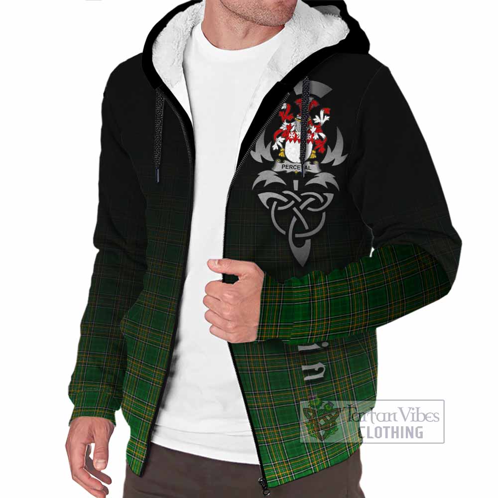 Perceval Irish Clan Sherpa Hoodie with Coat of Arms Erin Go Bragh Celtic Inspired - Tartan Vibes Clothing