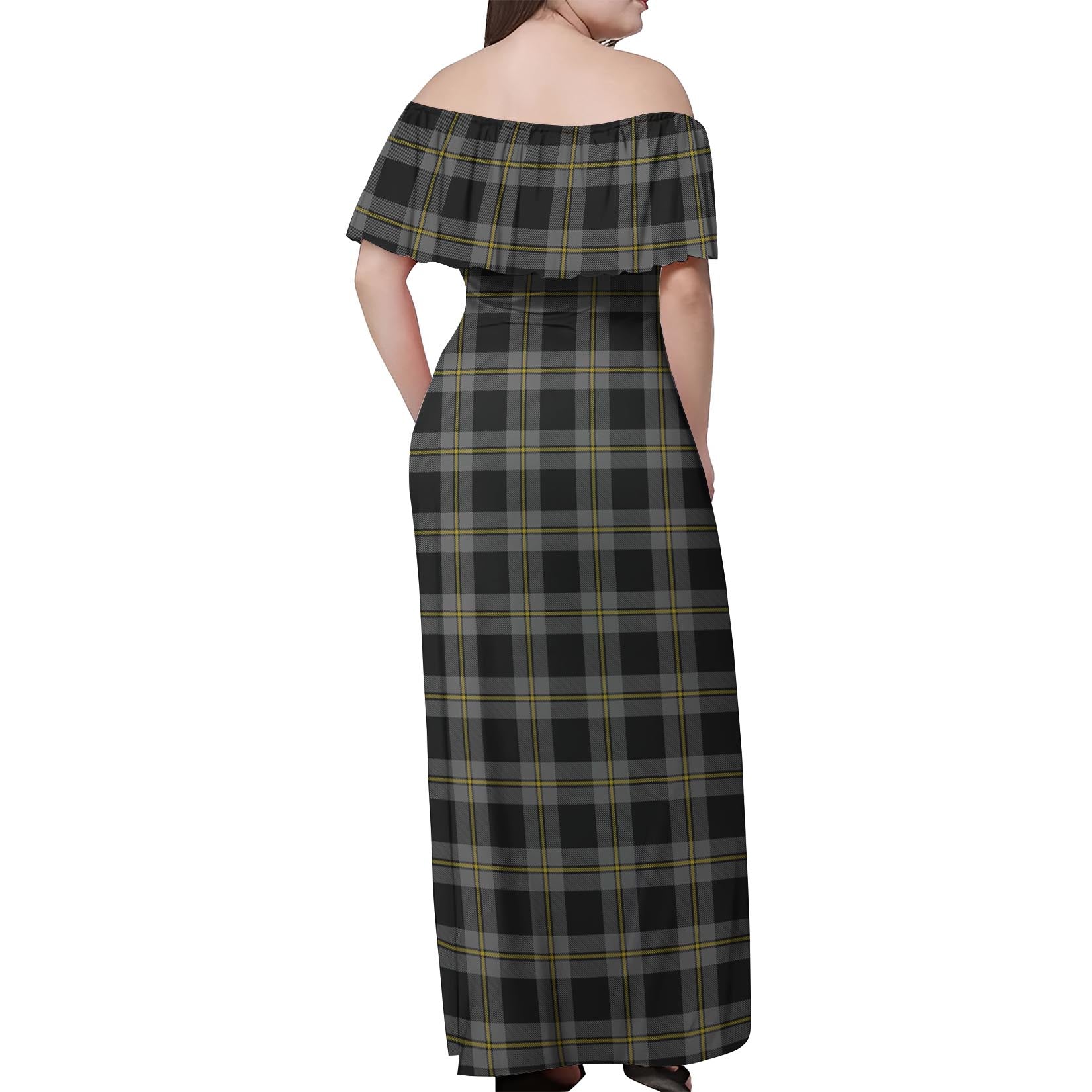 Perry Ancient Tartan Off Shoulder Long Dress - Tartanvibesclothing