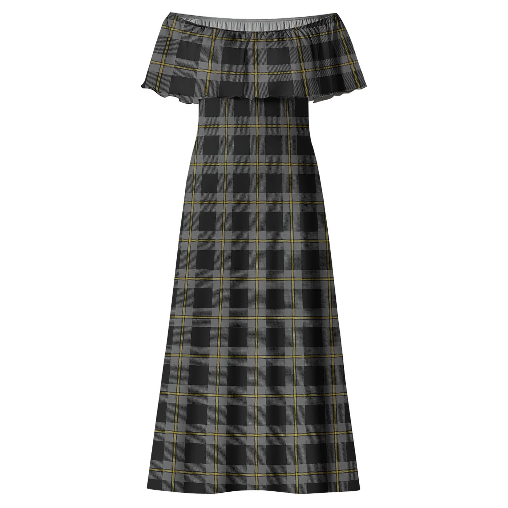 Perry Ancient Tartan Off Shoulder Long Dress - Tartanvibesclothing