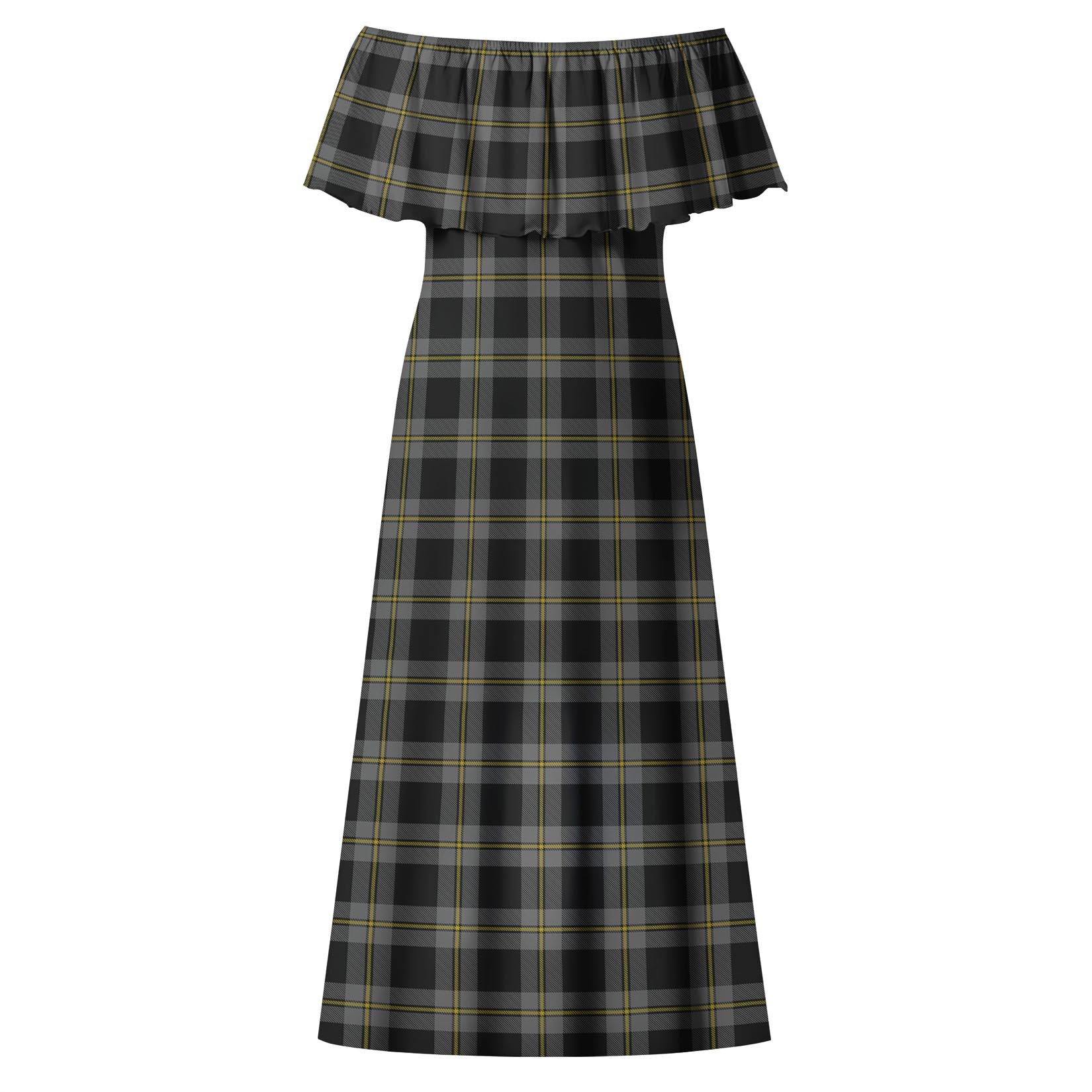 Perry Ancient Tartan Off Shoulder Long Dress - Tartanvibesclothing