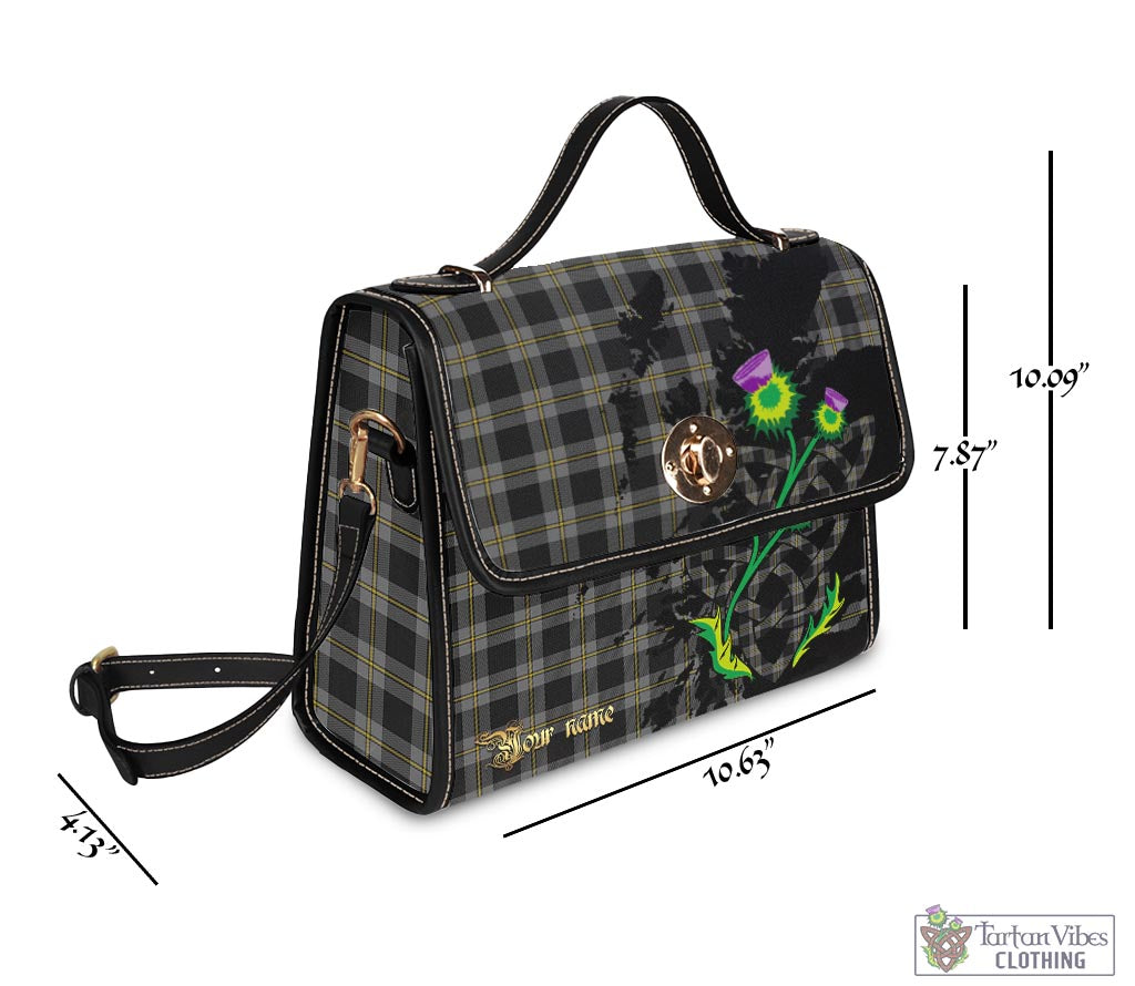 Tartan Vibes Clothing Perry Ancient Tartan Waterproof Canvas Bag with Scotland Map and Thistle Celtic Accents