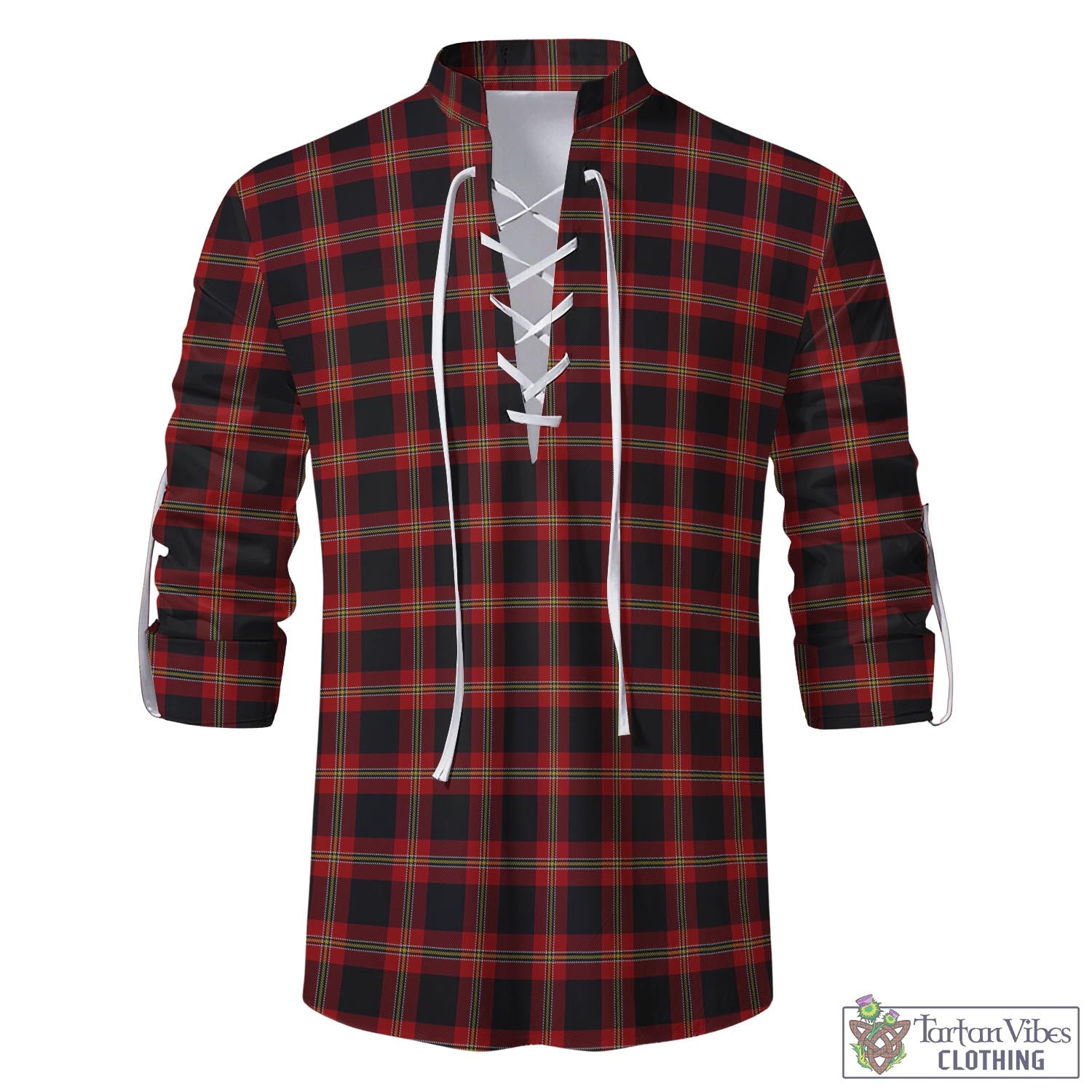 Tartan Vibes Clothing Perry-Pirrie Tartan Men's Scottish Traditional Jacobite Ghillie Kilt Shirt