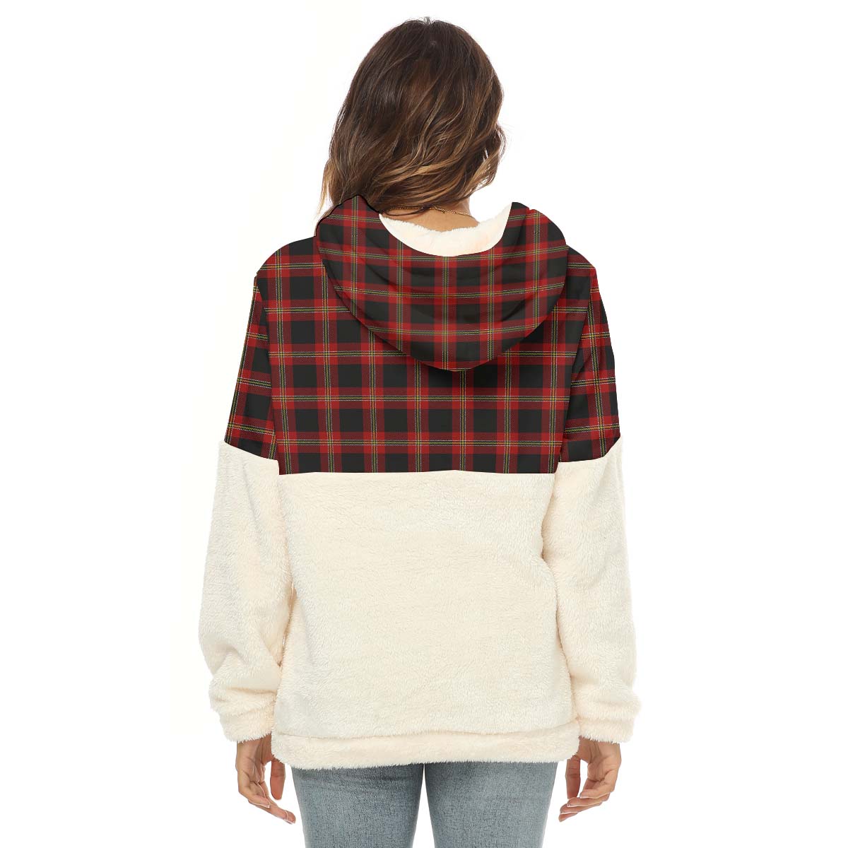 perry-pirrie-tartan-womens-borg-fleece-hoodie-with-half-zip