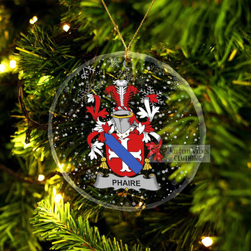 Phaire Irish Clan Christmas Glass Ornament with Coat of Arms