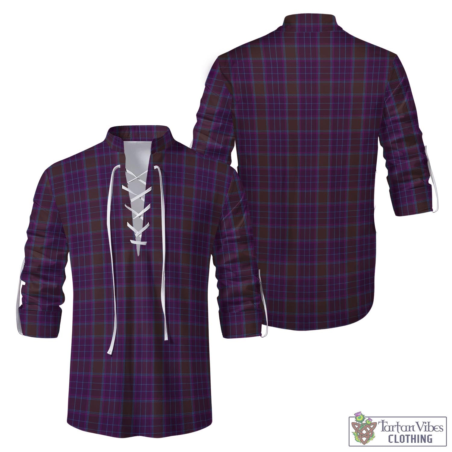 Tartan Vibes Clothing Phillips Tartan Men's Scottish Traditional Jacobite Ghillie Kilt Shirt