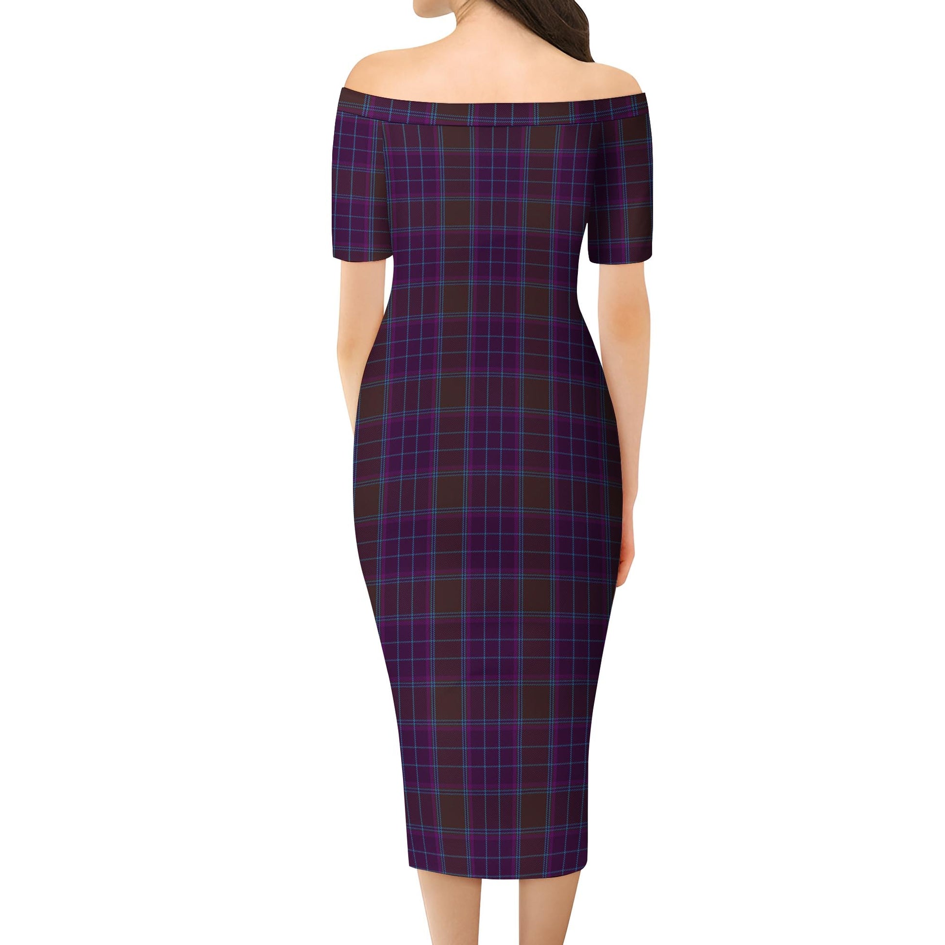 Phillips Tartan Off Shoulder Lady Dress - Tartanvibesclothing