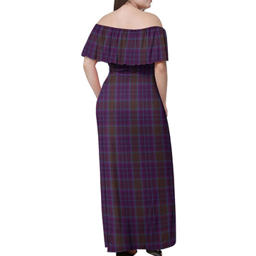 Phillips Tartan Off Shoulder Long Dress