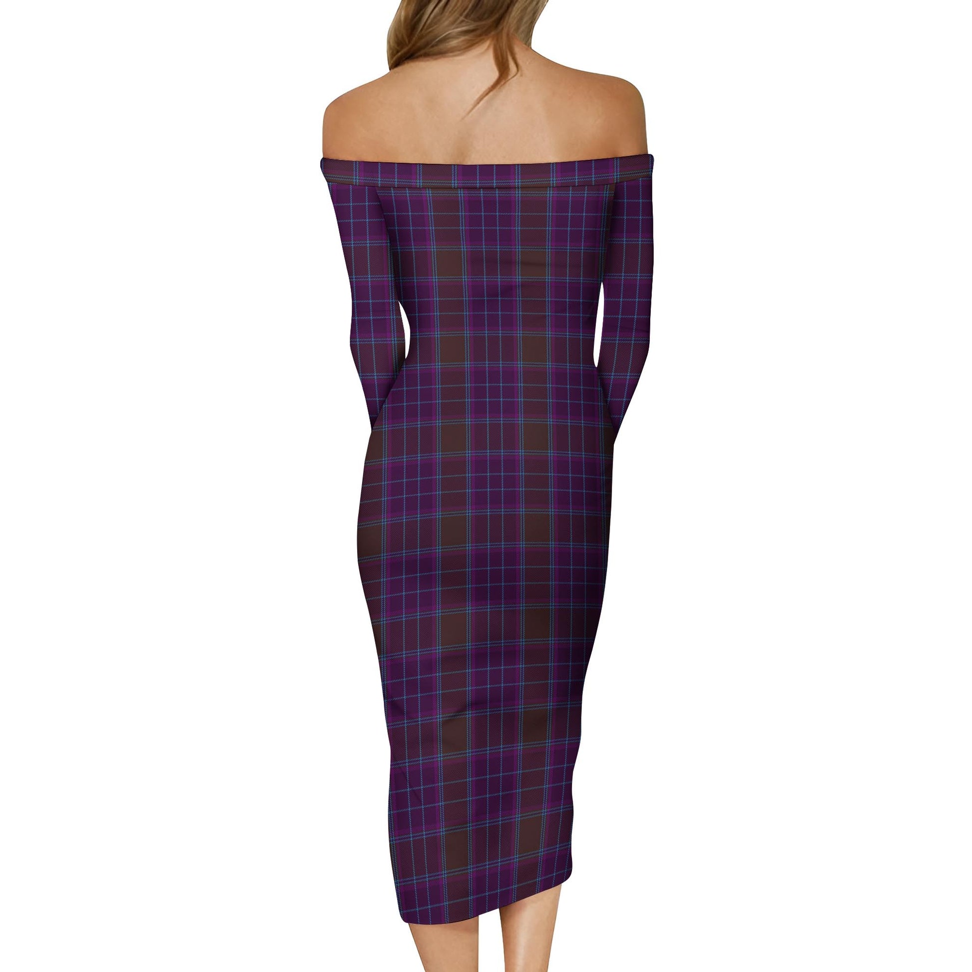 Phillips Tartan Off Shoulder Lady Dress - Tartanvibesclothing