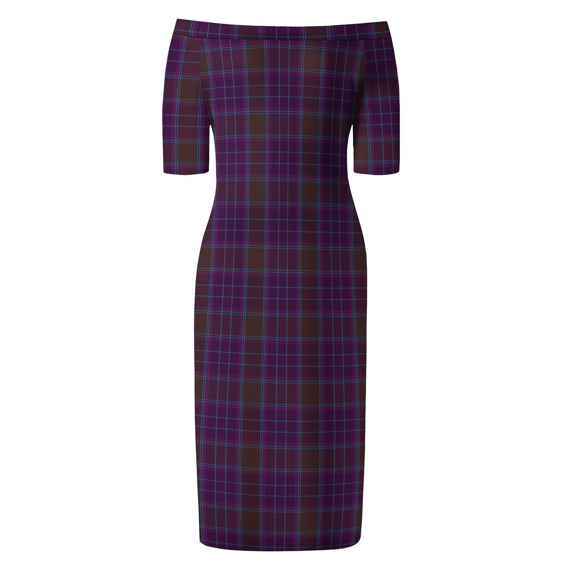 Phillips Tartan Off Shoulder Lady Dress - Tartanvibesclothing