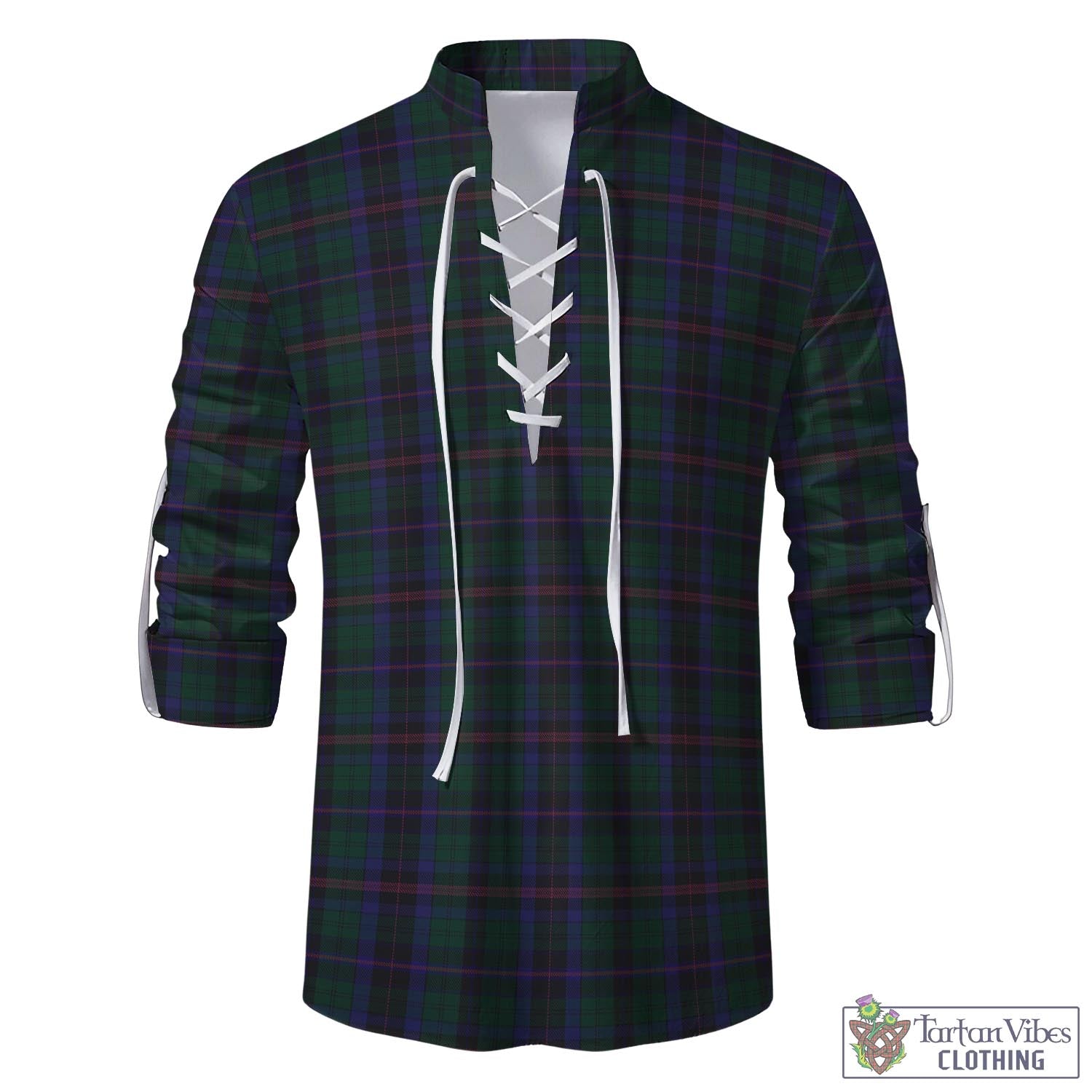 Tartan Vibes Clothing Phillips of Wales Tartan Men's Scottish Traditional Jacobite Ghillie Kilt Shirt