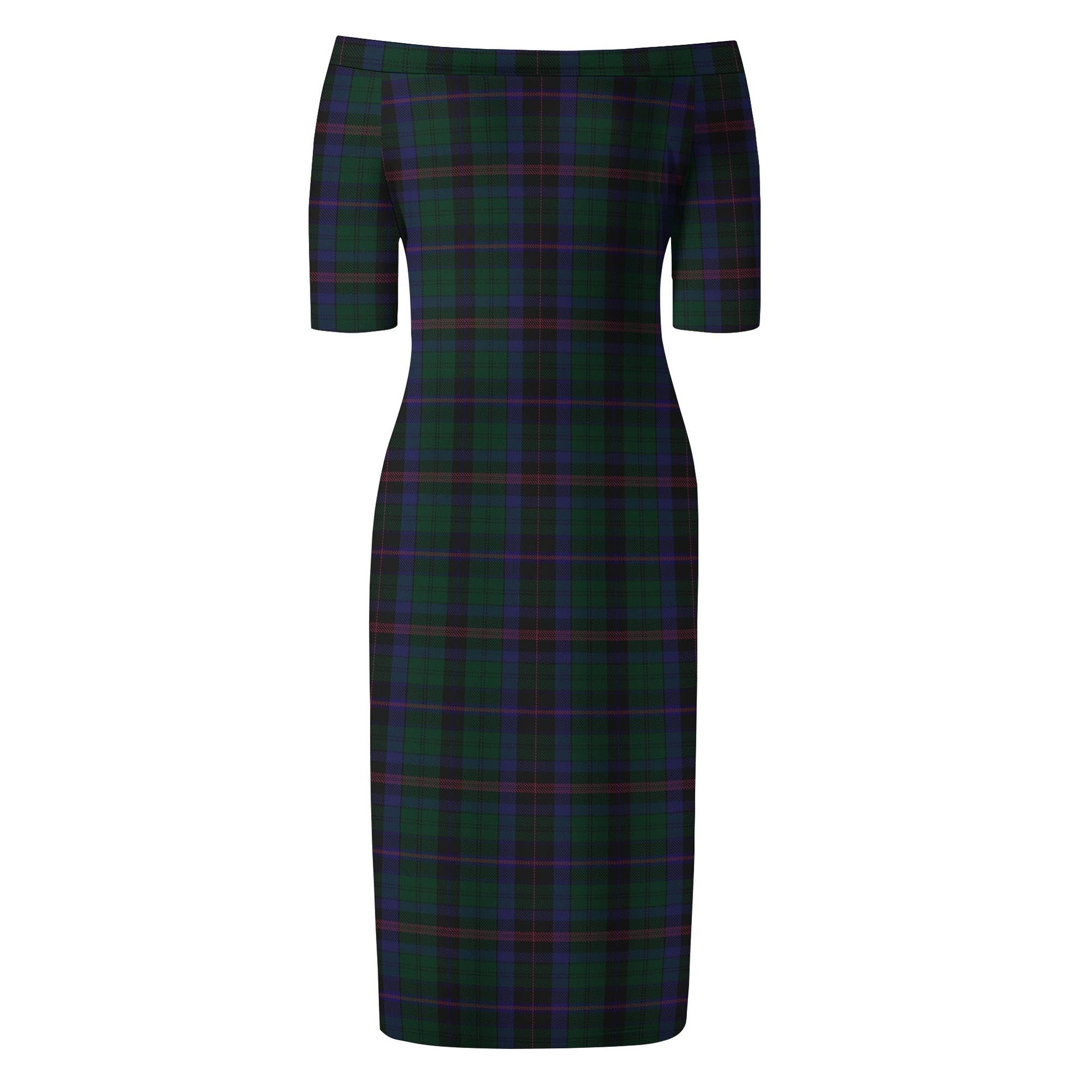 Phillips of Wales Tartan Off Shoulder Lady Dress - Tartanvibesclothing