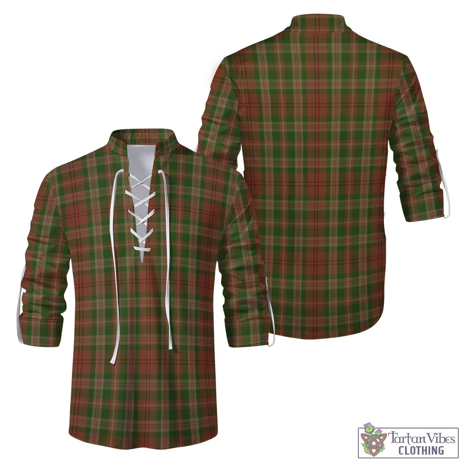 Tartan Vibes Clothing Pierce Tartan Men's Scottish Traditional Jacobite Ghillie Kilt Shirt