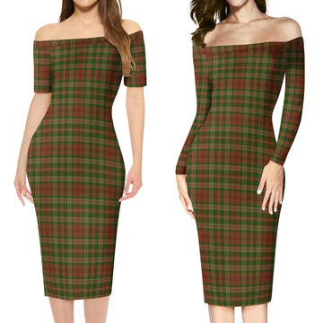 Pierce Tartan Off Shoulder Lady Dress