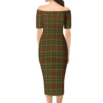 Pierce Tartan Off Shoulder Lady Dress