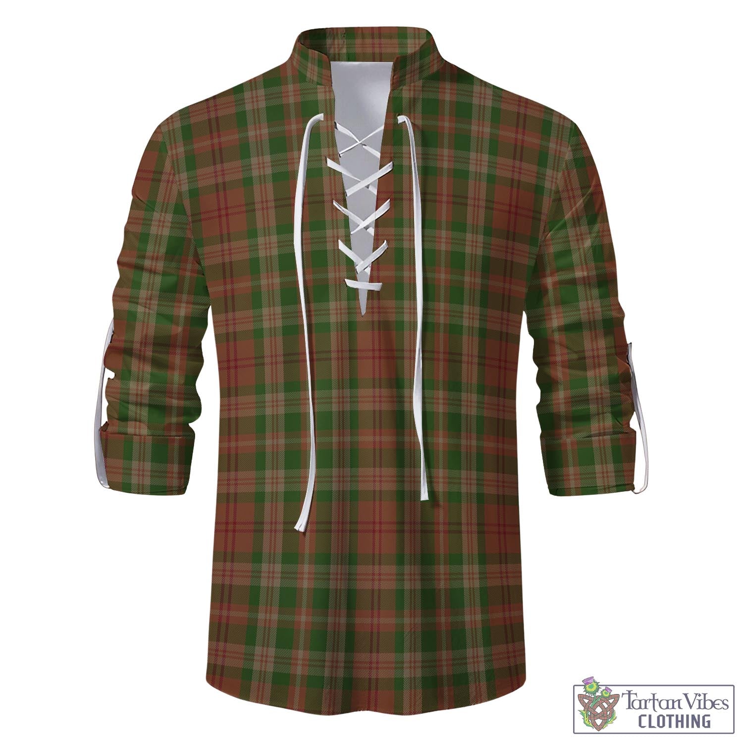 Tartan Vibes Clothing Pierce Tartan Men's Scottish Traditional Jacobite Ghillie Kilt Shirt