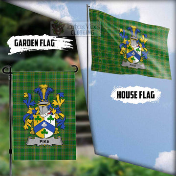 Pike Irish Clan Tartan Flag with Coat of Arms