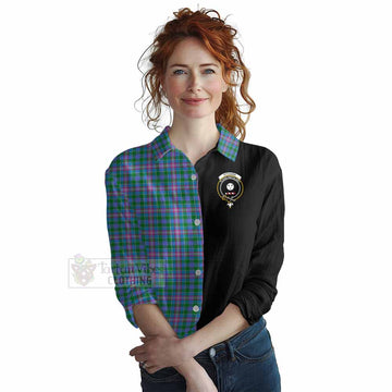 Pitcairn Tartan Women's Casual Shirt with Family Crest and Half Of Me Style