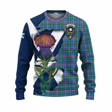 Pitcairn Tartan Family Crest Knitted Sweater Scottish Thistle Celtic Inspired Unisex - Tartan Vibes Clothing