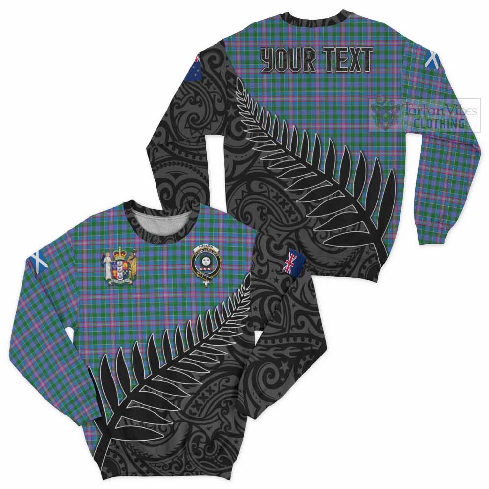 Pitcairn Crest Tartan Sweatshirt with New Zealand Silver Fern Half Style Unisex - Tartan Vibes Clothing