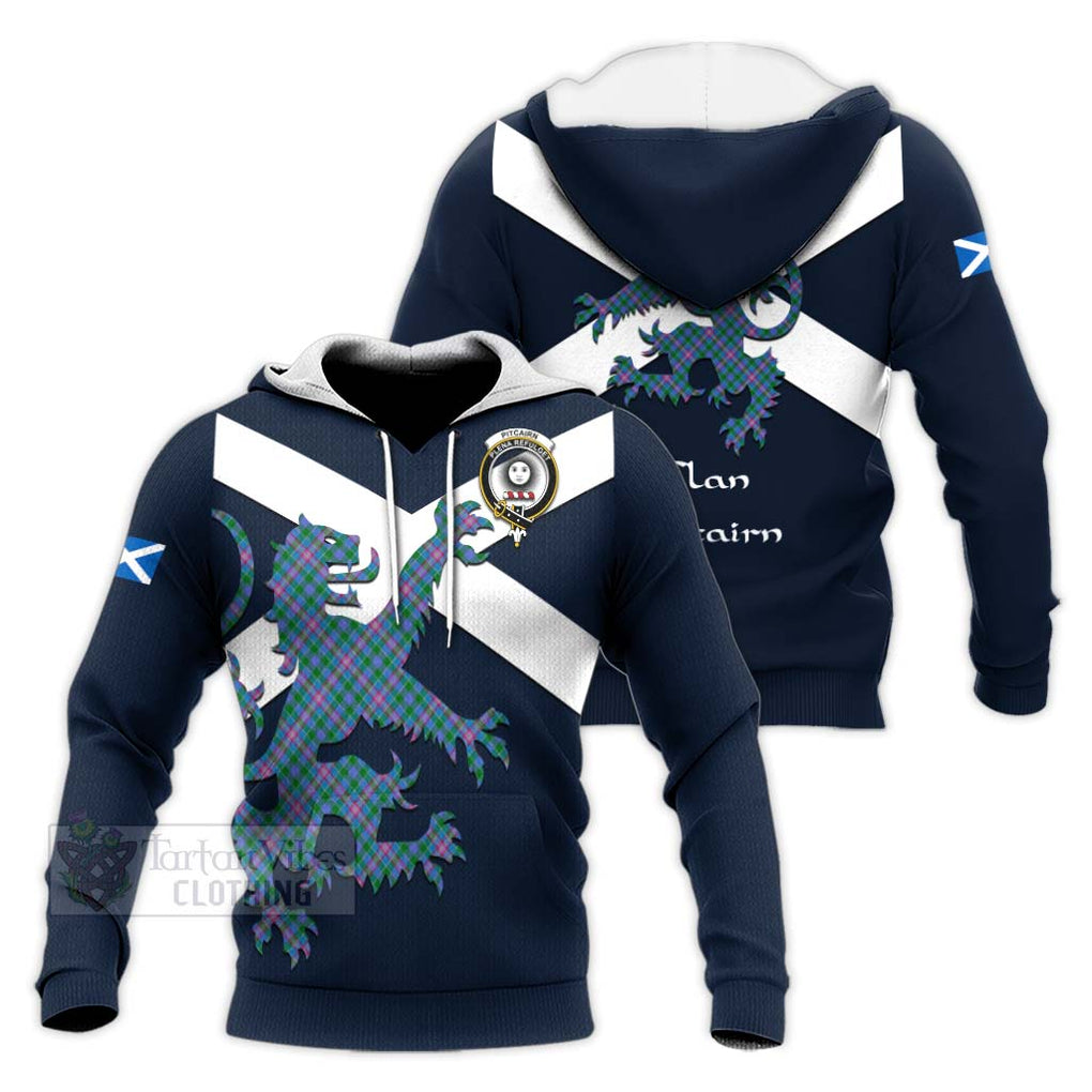 Tartan Vibes Clothing Pitcairn Tartan Lion Rampant Knitted Hoodie – Proudly Display Your Heritage with Alba Gu Brath and Clan Name